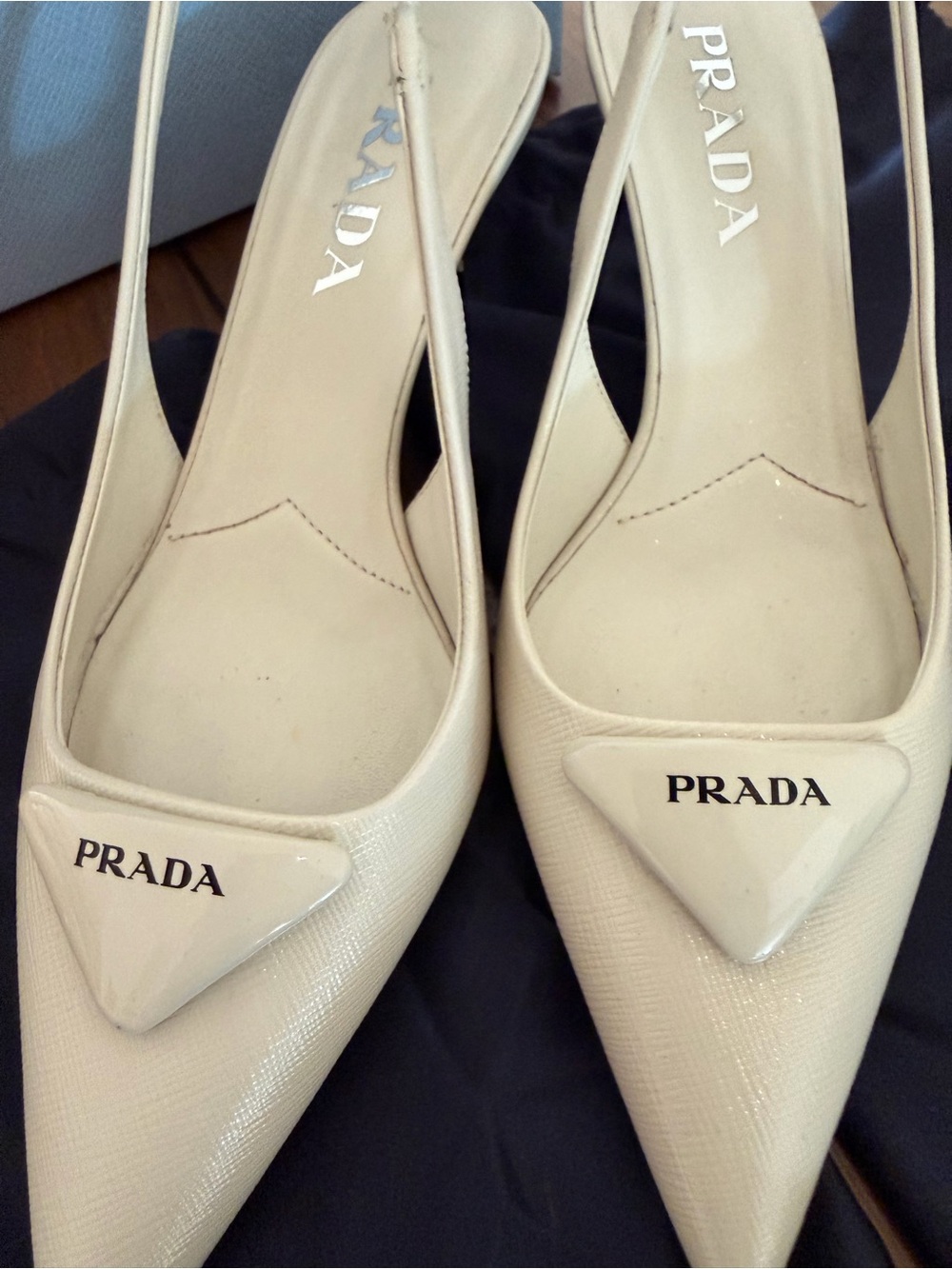Prada Cream Beige Leather Pumps - Picture 7 of 8